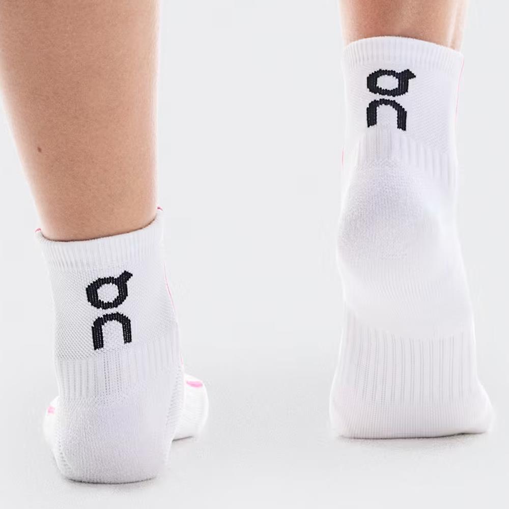 On Court Mid 1 Pack Socks - White/Pink