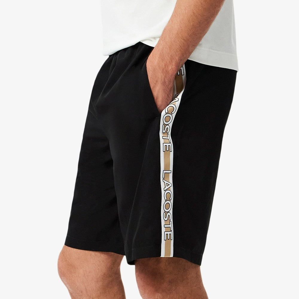 Lacoste Men's Stripe Logo Short - Black
