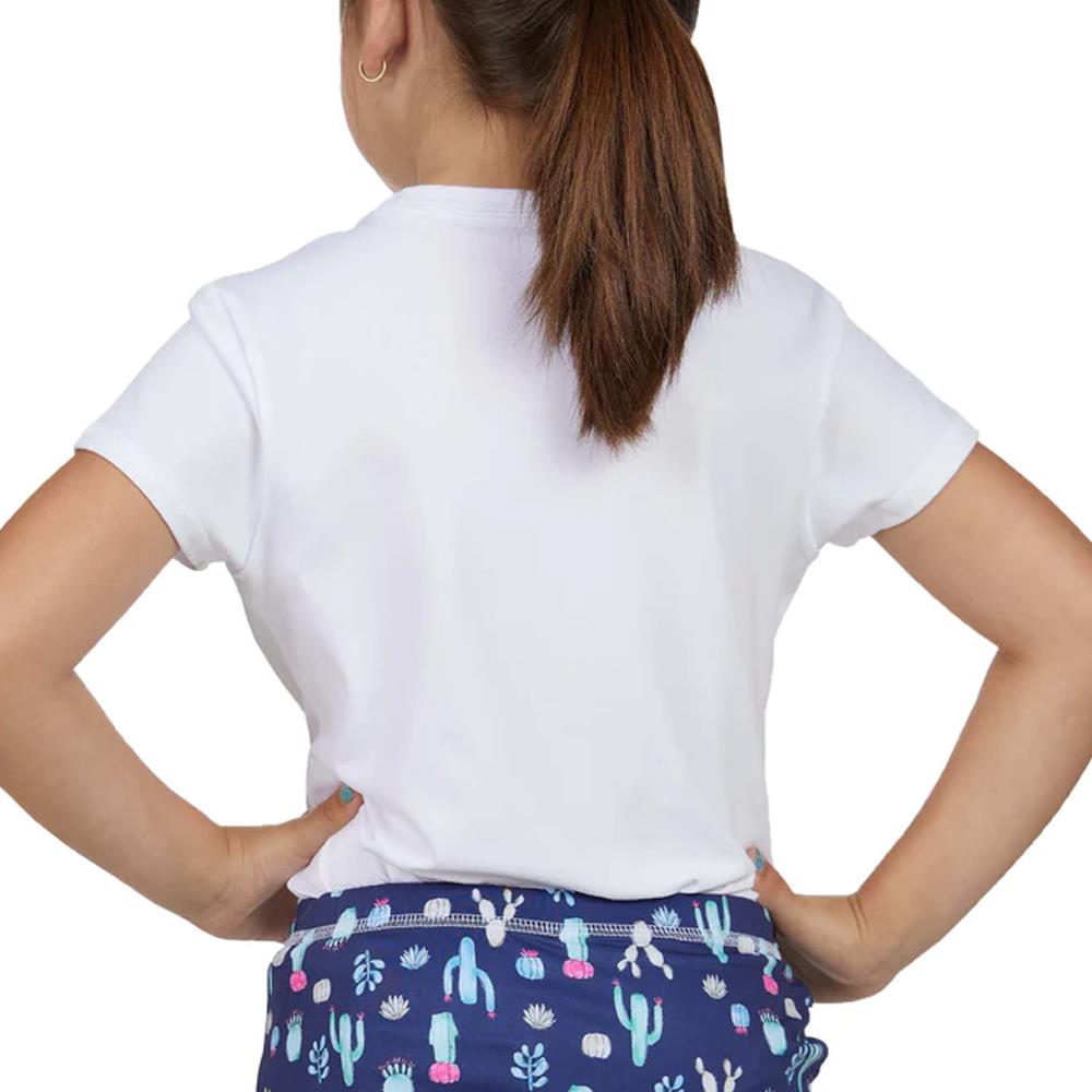 Sofibella Girls UV Colors Short Sleeve Tie Tee - White