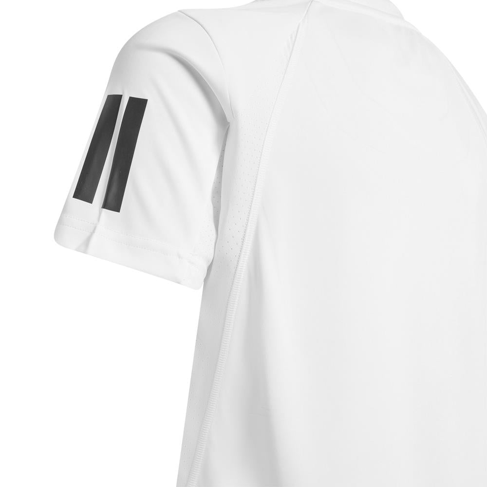 adidas Boys Club 3 Stripe Tee - White/Black