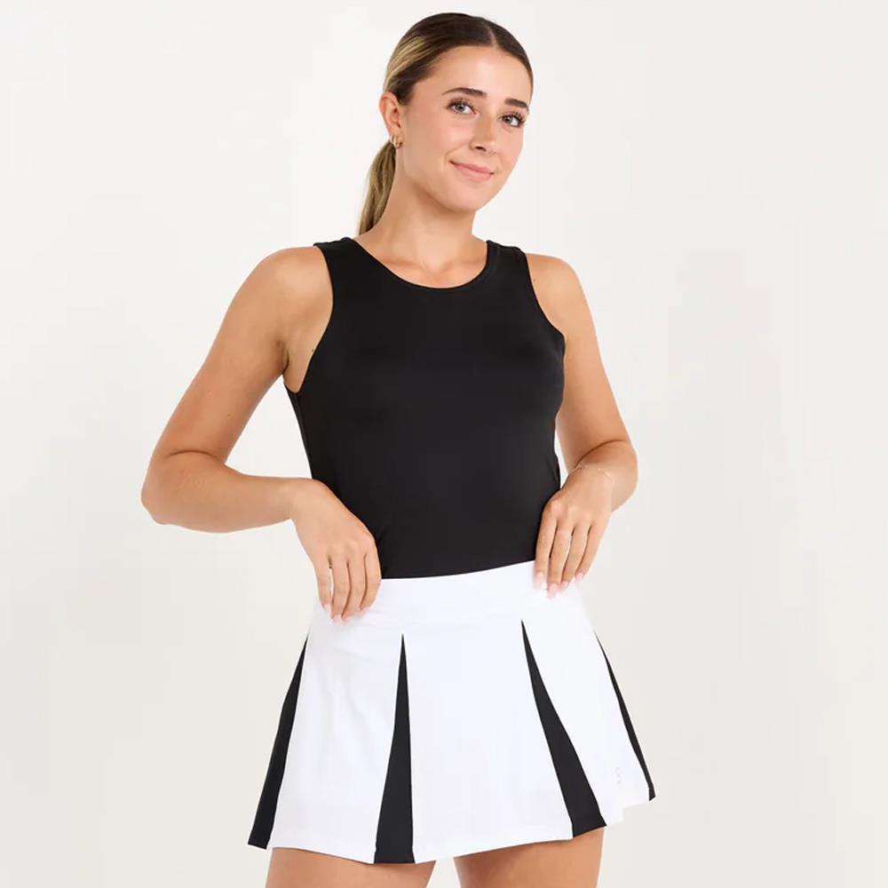 Sofibella Women's Monochrome 13" Skirt - White/Black