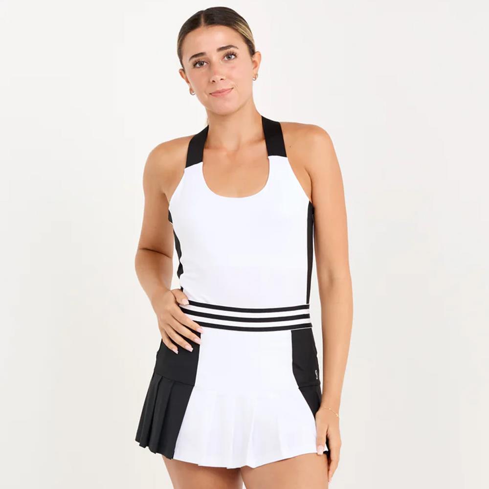 Sofibella Women's Monochrome 14" High Waist Skirt - White/Black