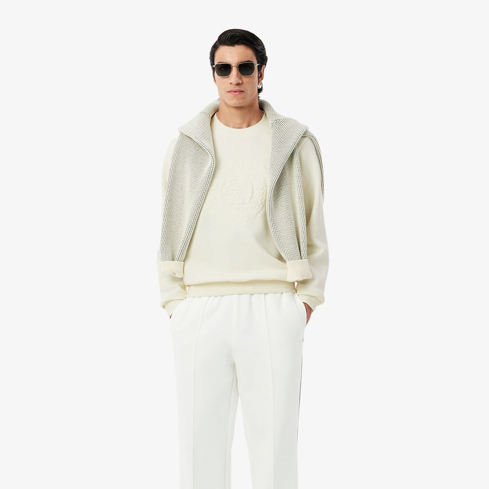 Lacoste Men's Embossed Logo Pique Sweatshirt - Cream