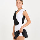 Sofibella Women's Monochrome 13" Skirt - White/Black