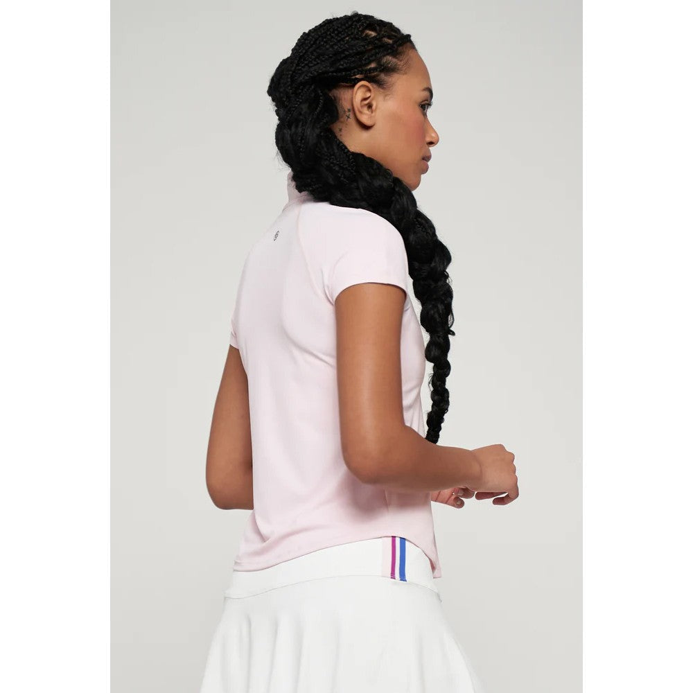 Lija Women's Don't Stop Me Now Sly Zip Mock Top - Blush
