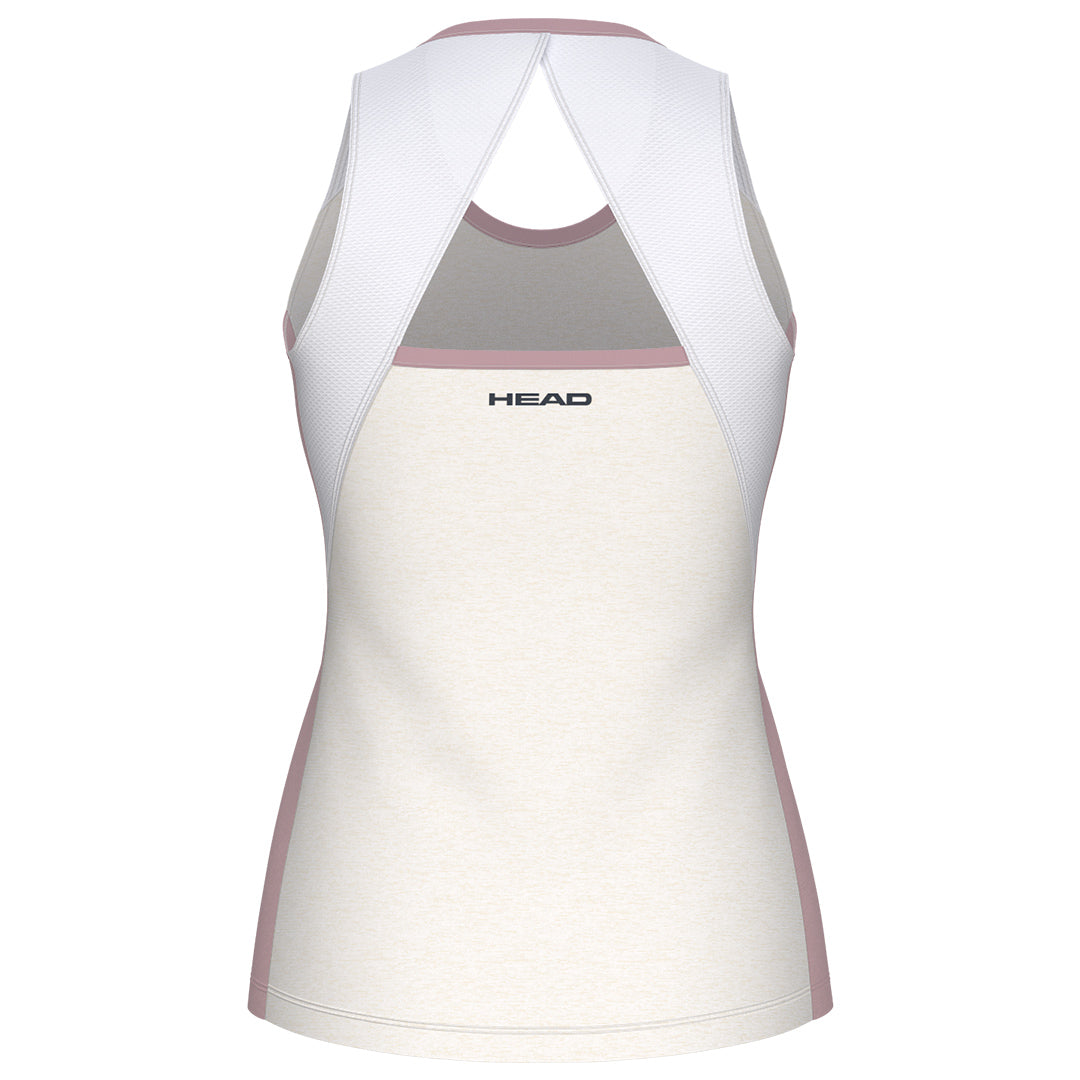Head Women's Play Tech Tank - Oatmeal/Pink