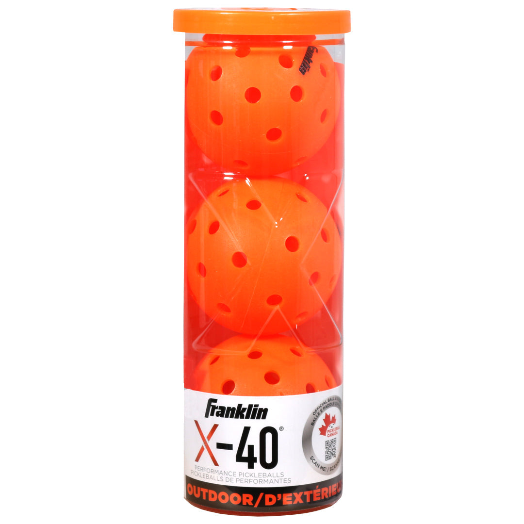 Franklin Pickleball X-40 Outdoor 3 Pack - Lava Orange