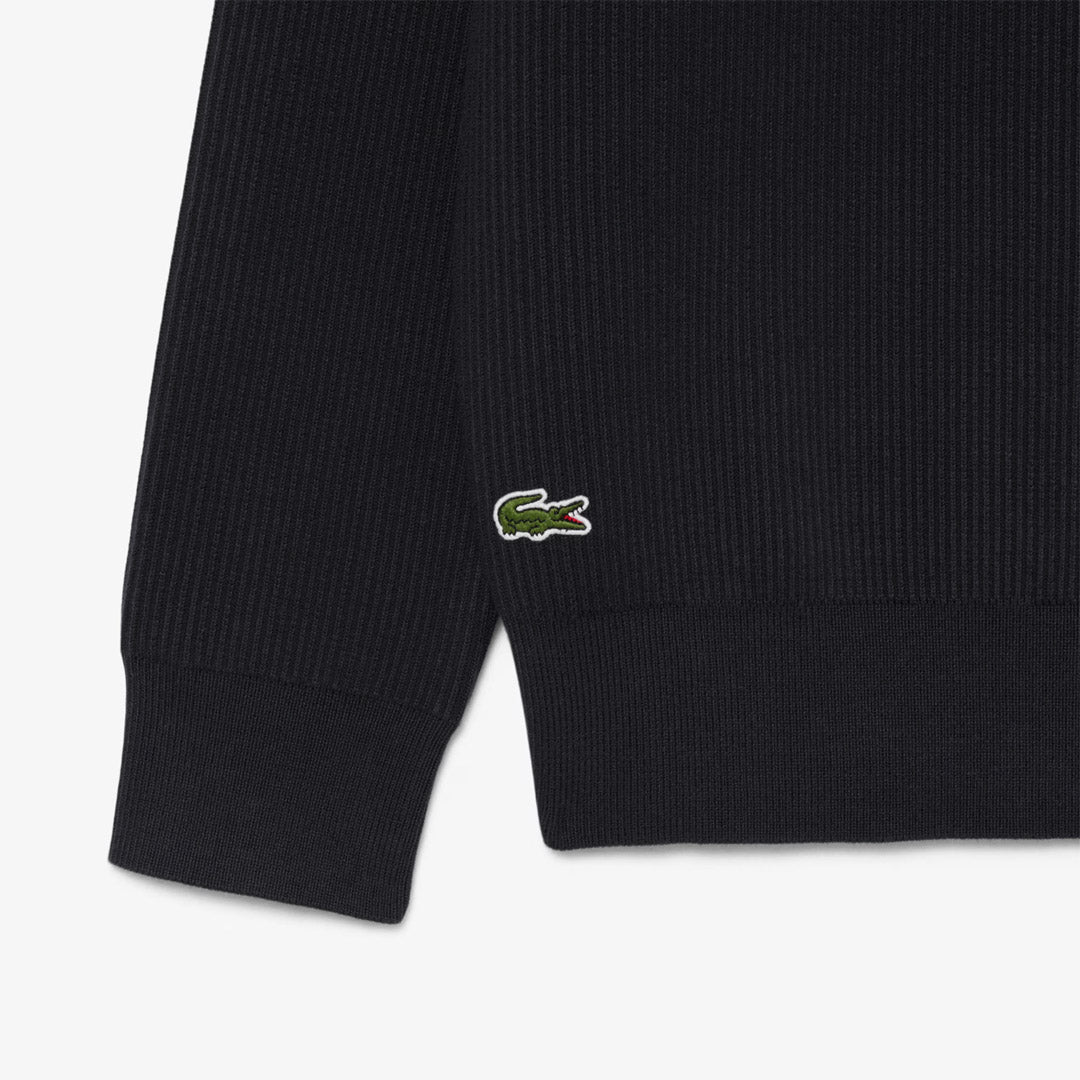 Lacoste Men's Jacquard Tennis Sweater - Black