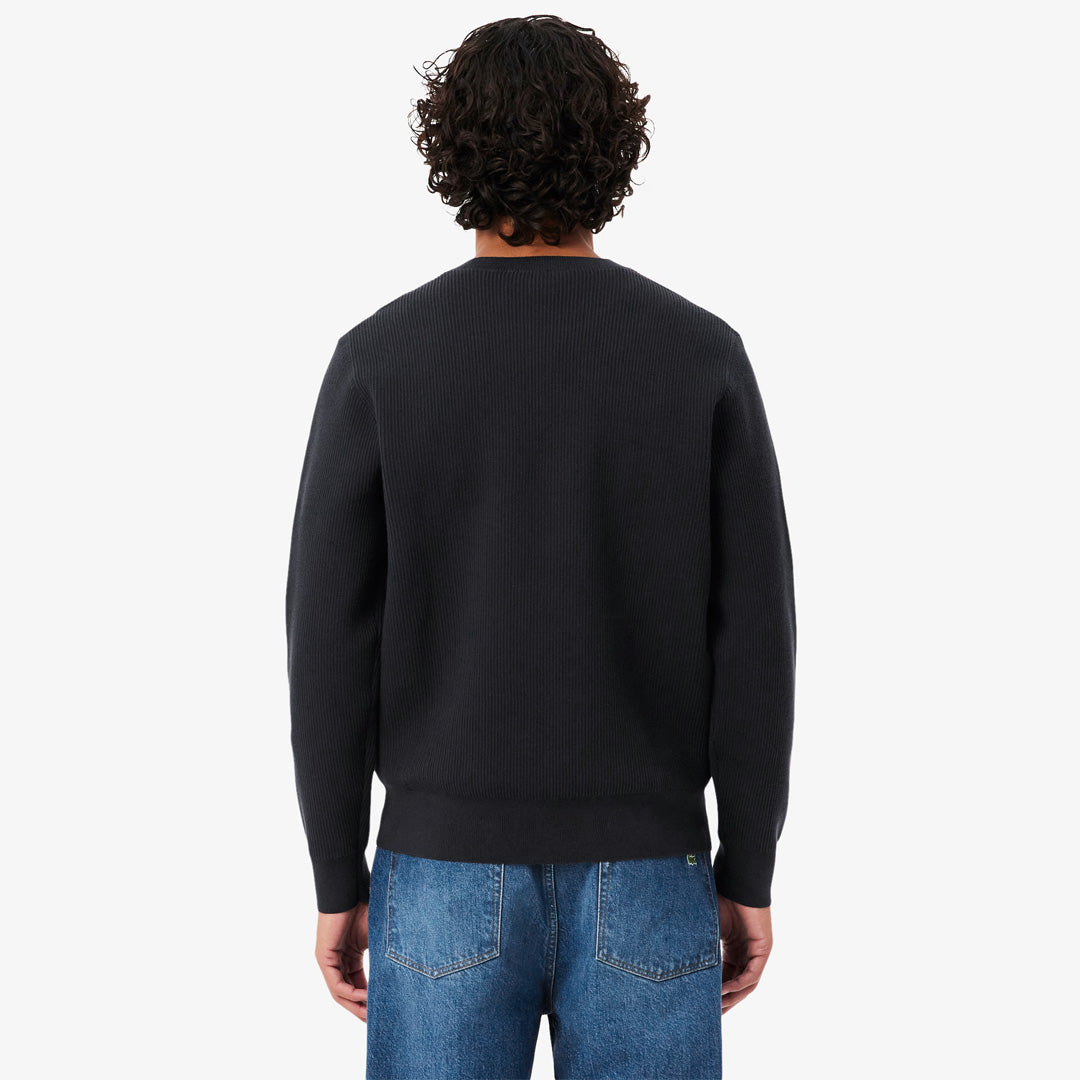 Lacoste Men's Jacquard Tennis Sweater - Black