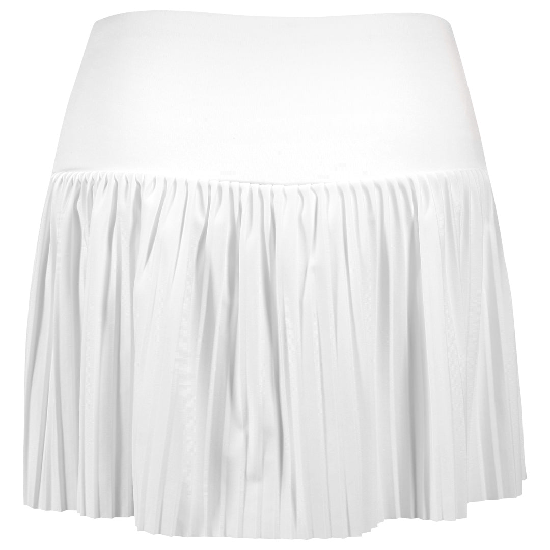 Lucky In Love Women's Weave It To Me Racer Rib Pleated Skort - White