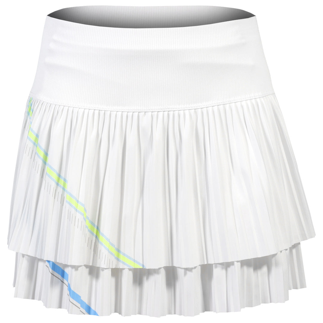 Lucky In Love Women's Lavish Lane Stroke Pleated Skort - White/Multi