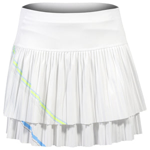 Lucky In Love Women's Lavish Lane Stroke Pleated Skort - White/Multi