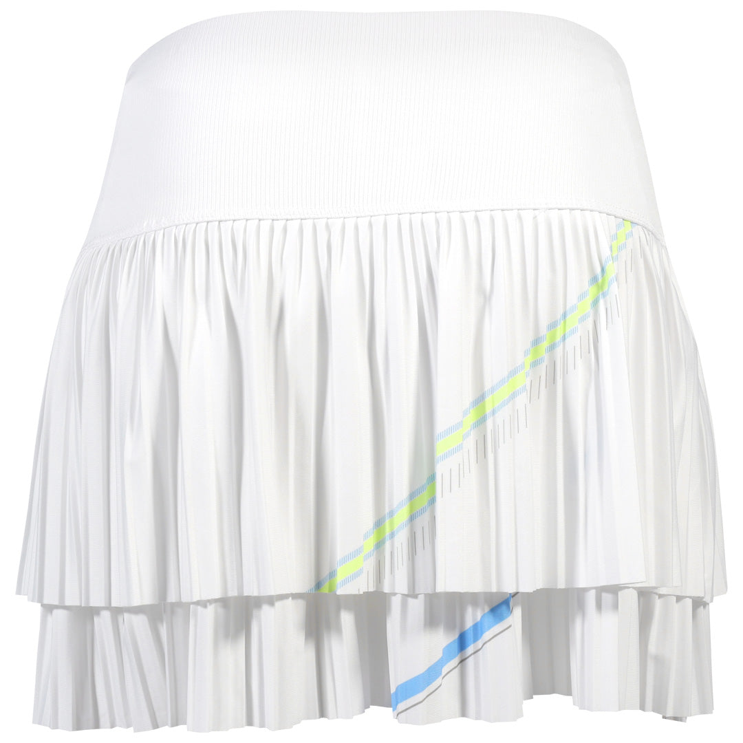 Lucky In Love Women's Lavish Lane Stroke Pleated Skort - White/Multi