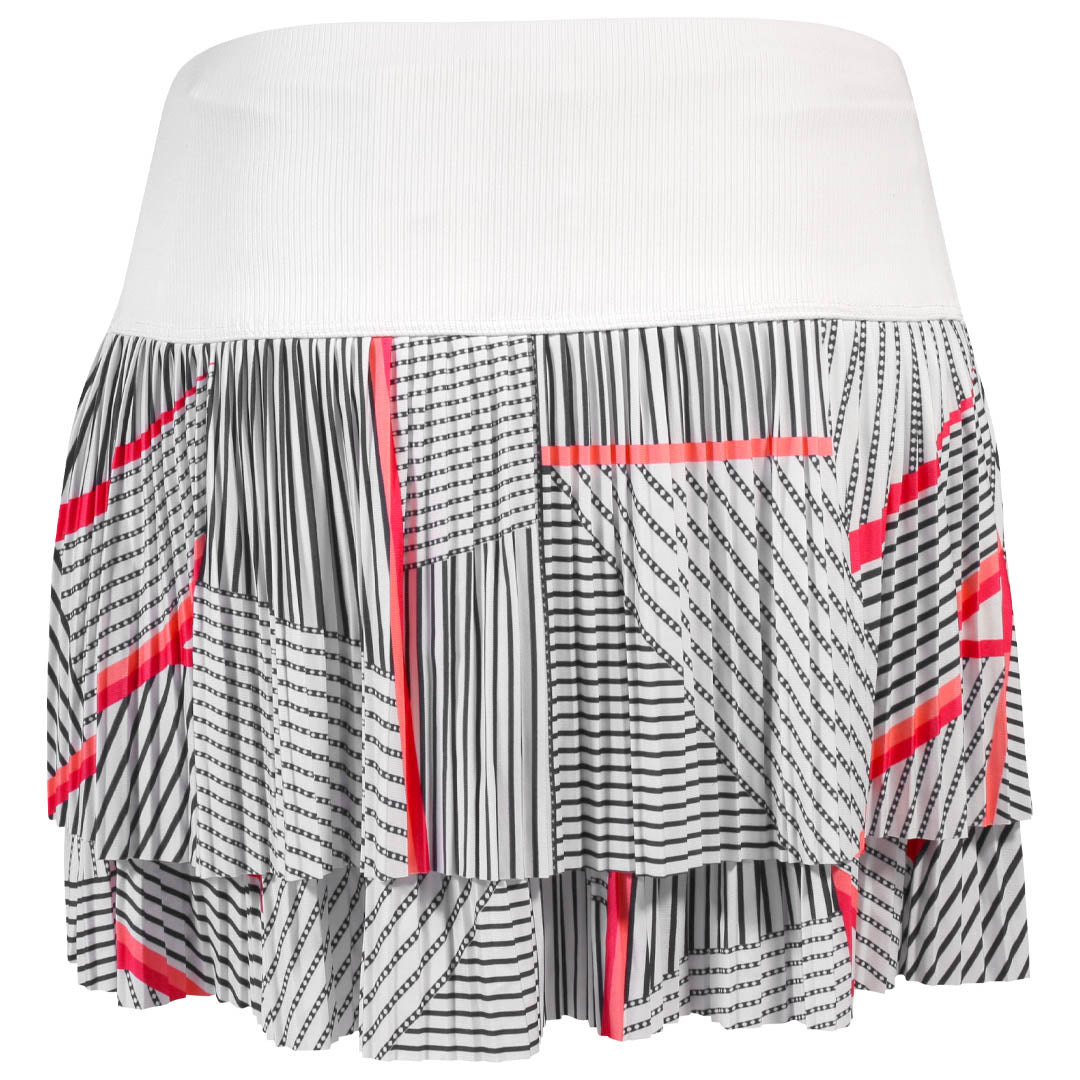 Lucky In Love Women's Glow Set Geo Glow Pleated Skort - White/Multi
