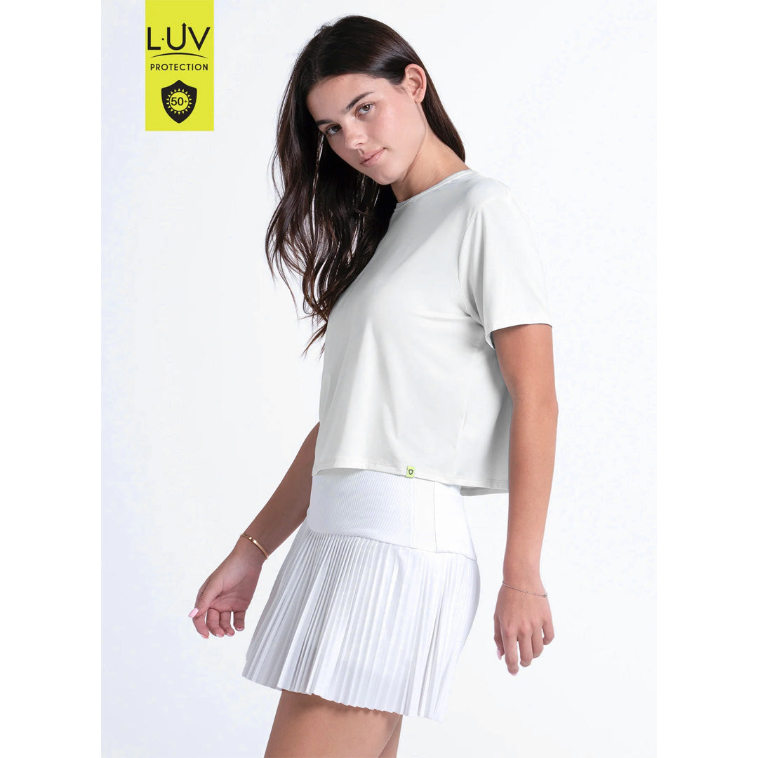 Lucky In Love Women's Power Box Tee - White
