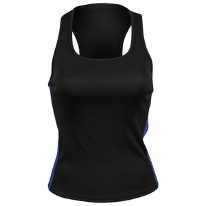 Lucky In Love Women's Racer Rib Tank - Black/Blue