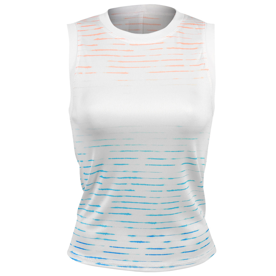 Lucky In Love Women's Making Waves Rising Tides Muscle Tank - White/Multi