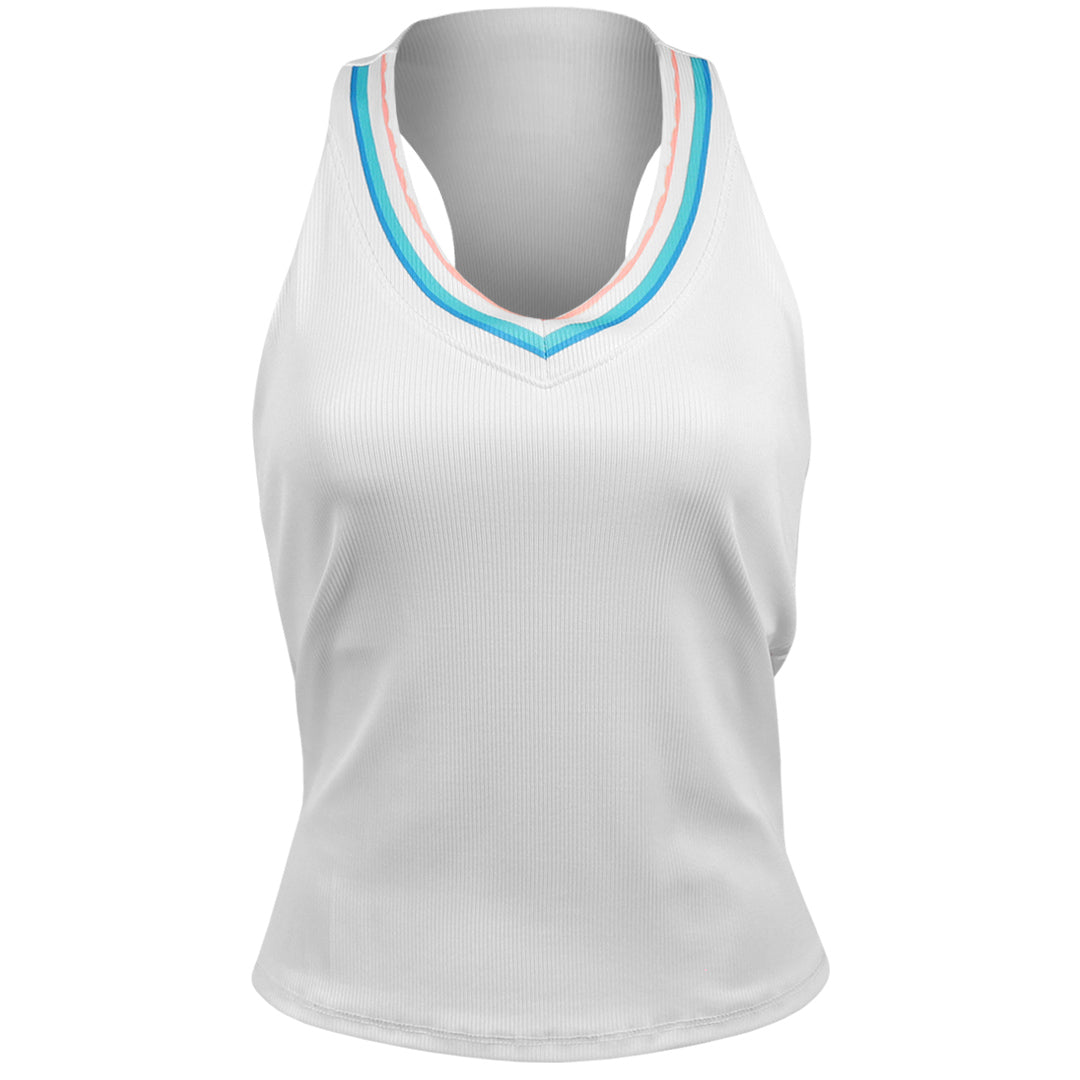 Lucky In Love Women's Making Waves Oasis Stripe Tank - White/Multi