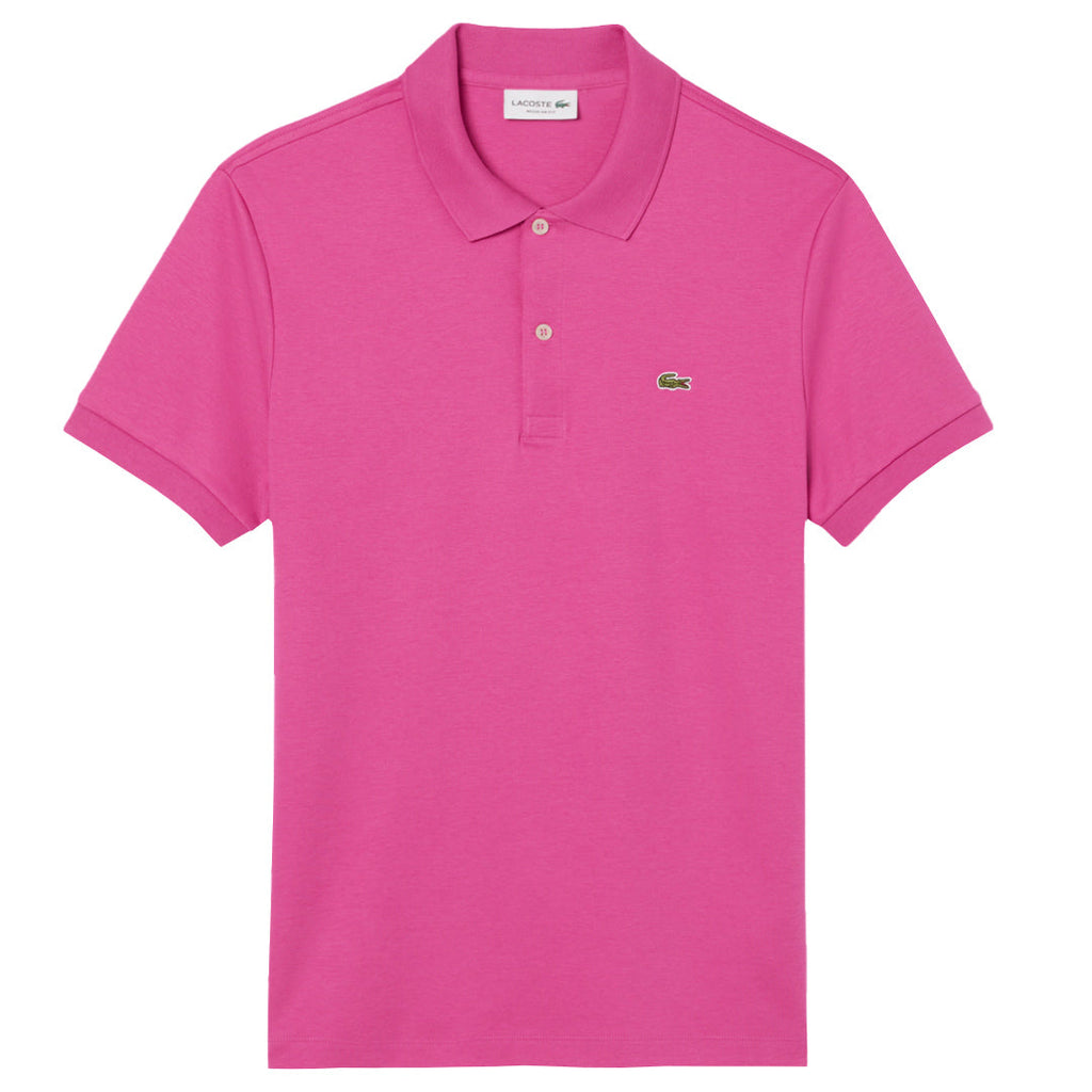 Lacoste Men's Pima Cotton Ribbed Polo - Pink
