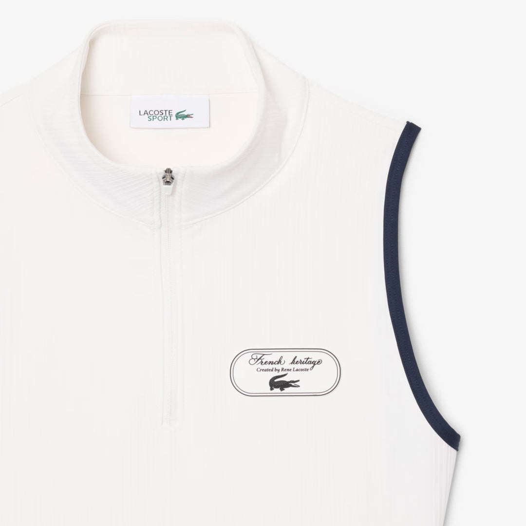 Lacoste Women's Badge Accent Heritage Tennis Dress - Flour/Navy