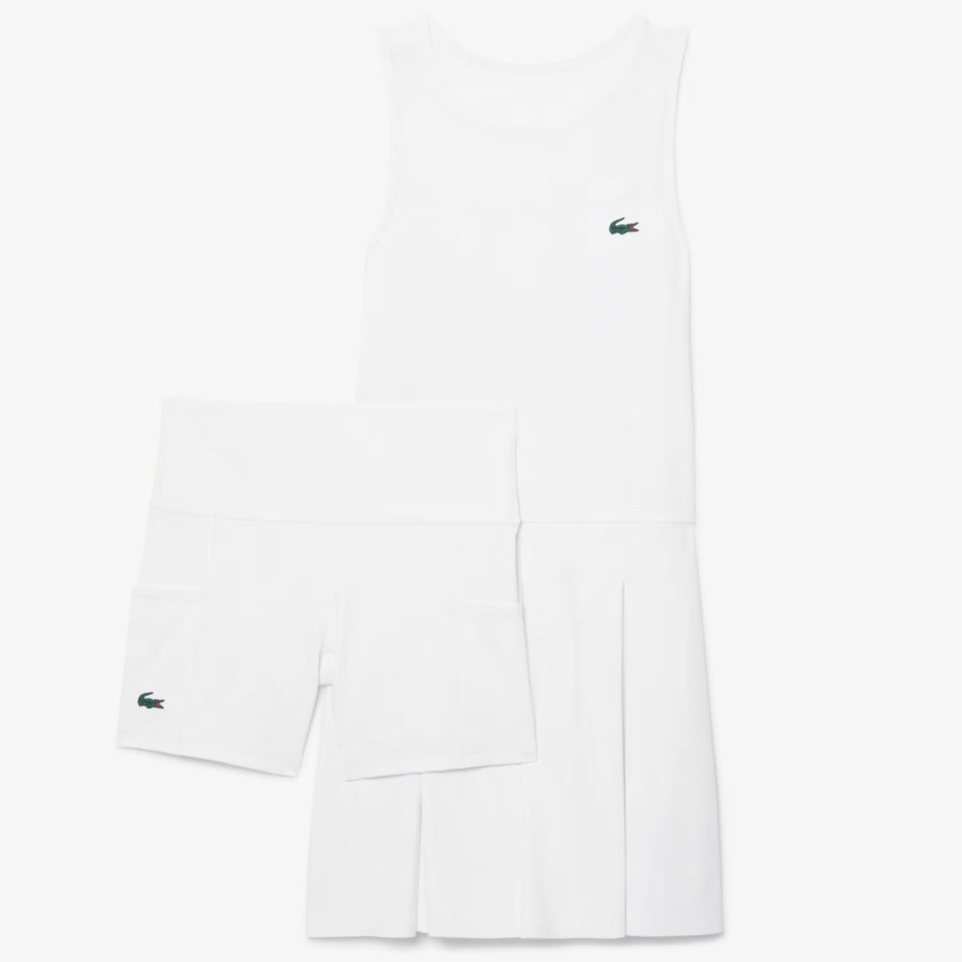 Lacoste Women's Pleated Stretch Tennis Dress - White