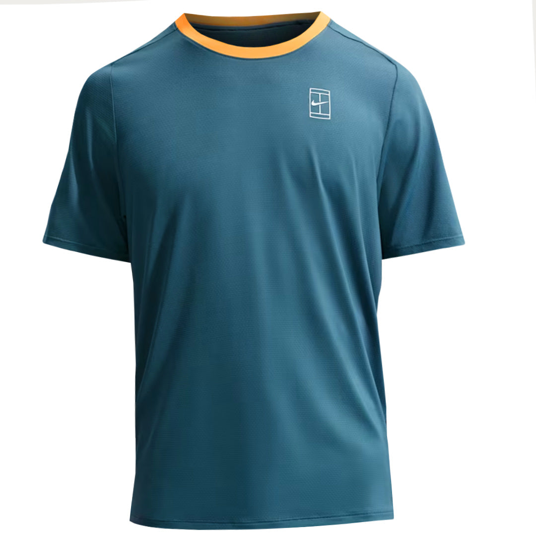Nike Men's Advantage Court Tee - New Slate/Laser Orange