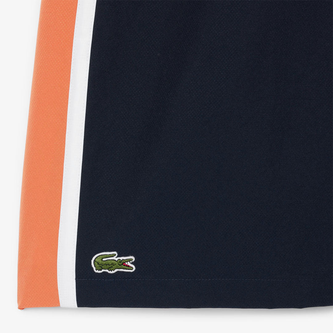 Lacoste Men's Colourblock Striped Short - Navy Blue/Orange