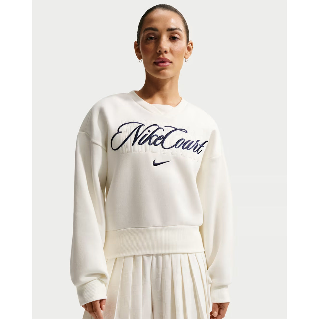 Nike Women's Court Crewneck Sweater - Sail/Midnight Navy