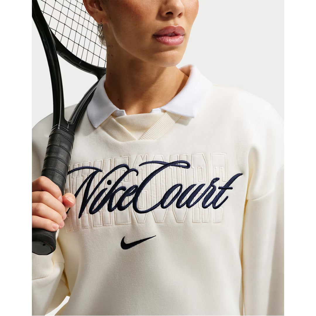 Nike Women's Court Crewneck Sweater - Sail/Midnight Navy