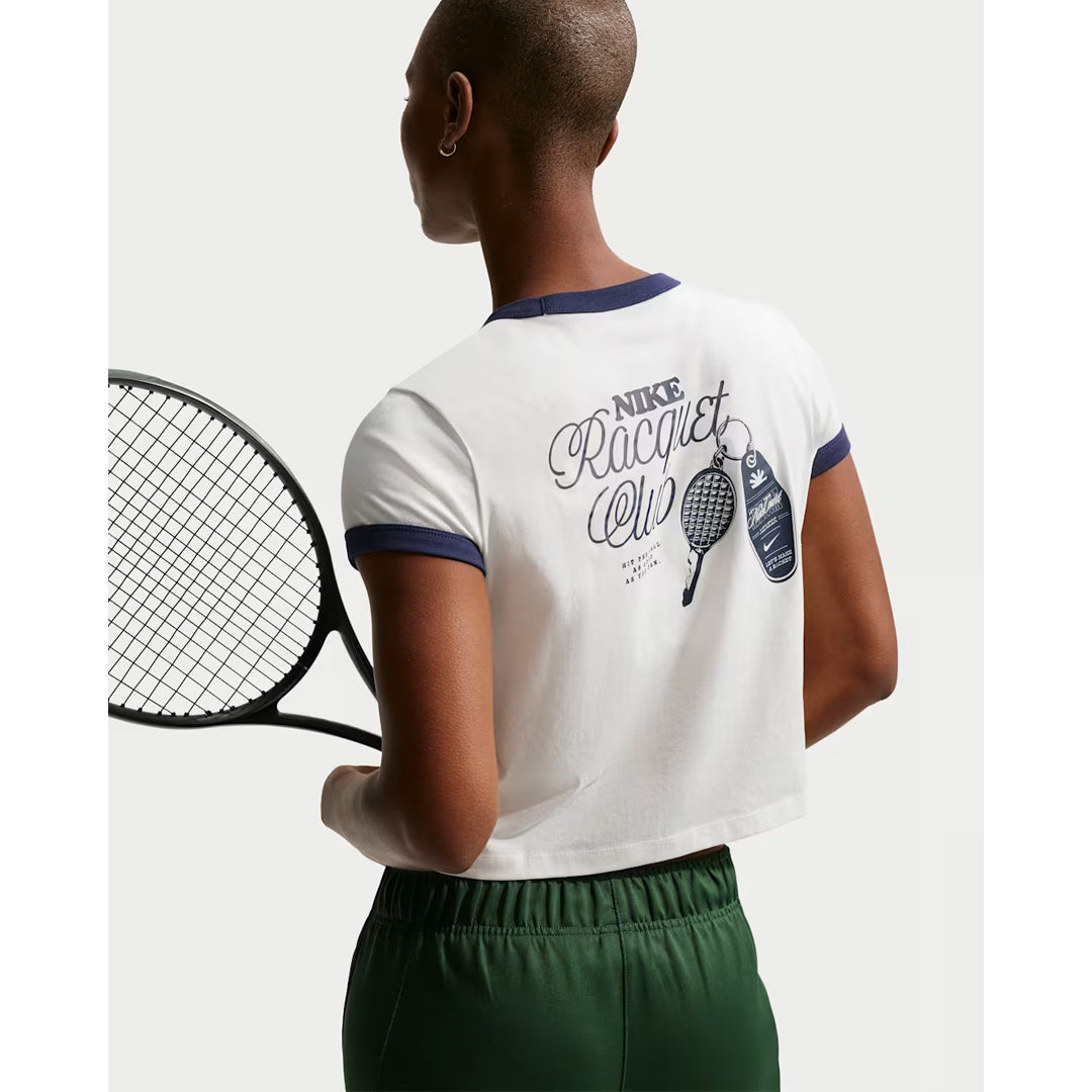 Nike Women's Court Racquet Ring Tee - Sail/Midnight Navy