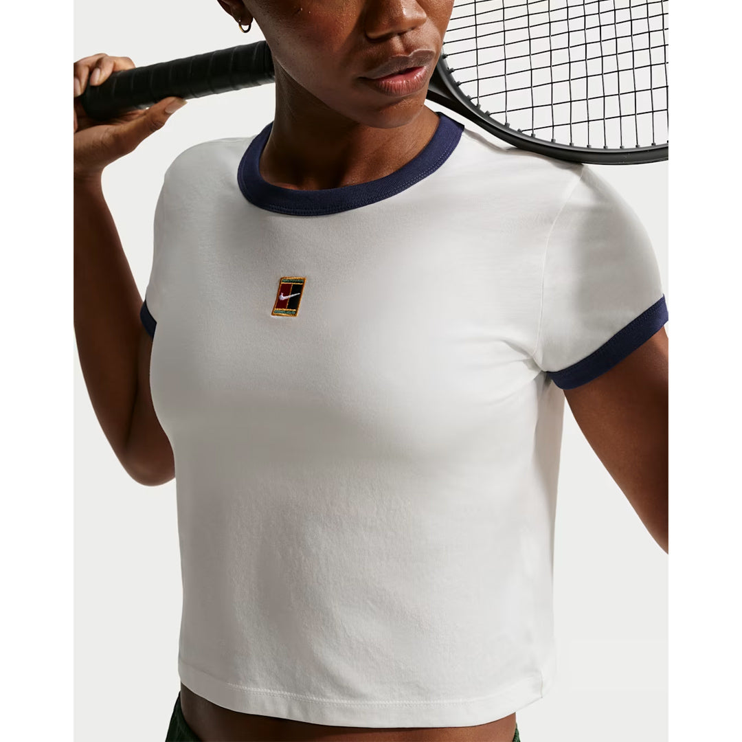 Nike Women's Court Racquet Ring Tee - Sail/Midnight Navy