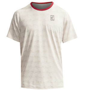 Nike Men's Advantage Print Tee - Light Bone/Tough Red