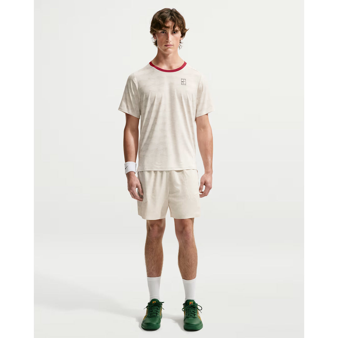 Nike Men's Advantage Print Tee - Light Bone/Tough Red