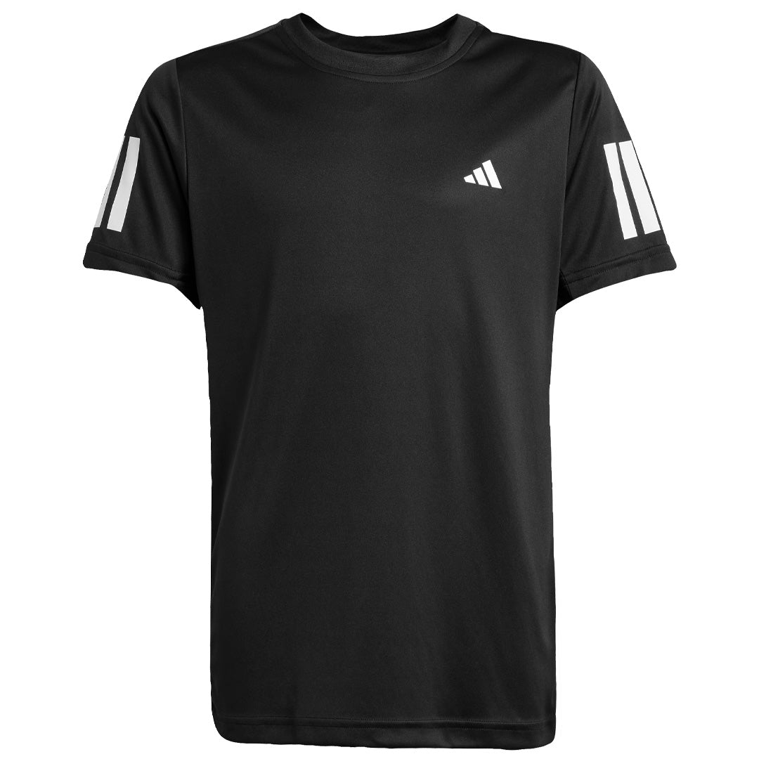 adidas Boys Club 3 Stripe Tee - Black