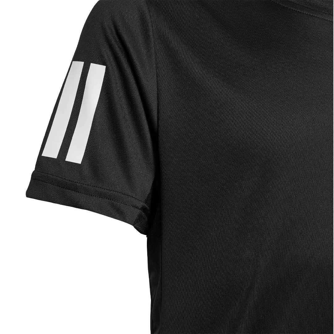 adidas Boys Club 3 Stripe Tee - Black