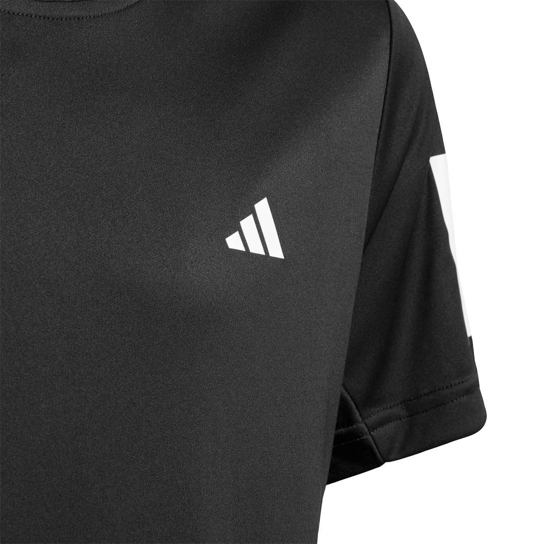 adidas Boys Club 3 Stripe Tee - Black