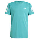 adidas Boys Club 3 Stripe Tee - Power Teal