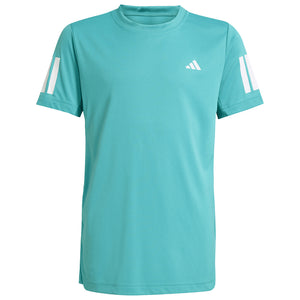 adidas Boys Club 3 Stripe Tee - Power Teal