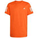 adidas Boys Club 3 Stripe Tee - Pure Orange
