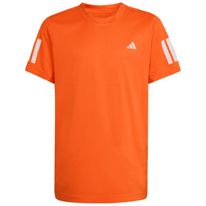 adidas Boys Club 3 Stripe Tee - Pure Orange