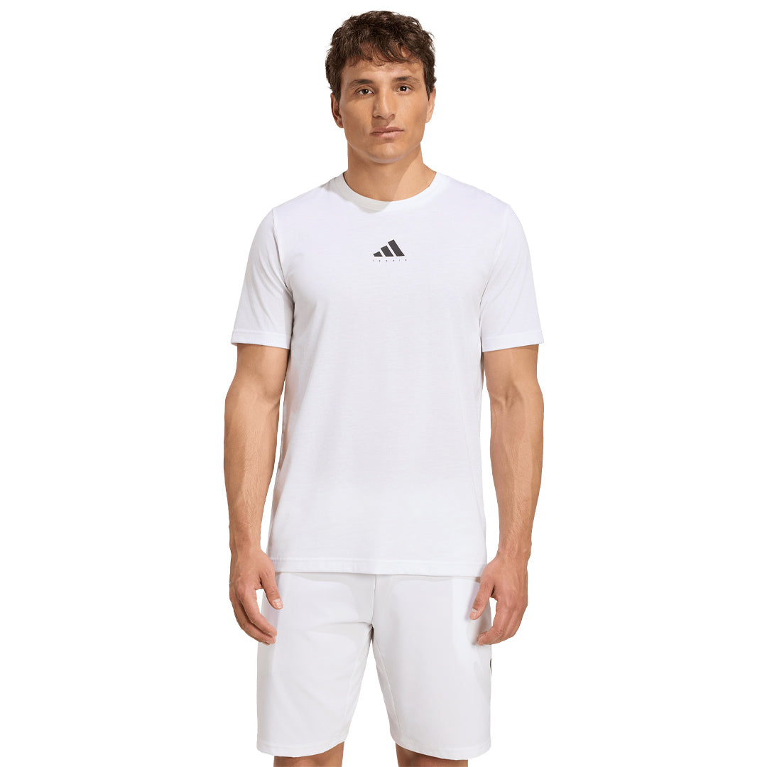 adidas Men's Graphic Tennis Tee - White