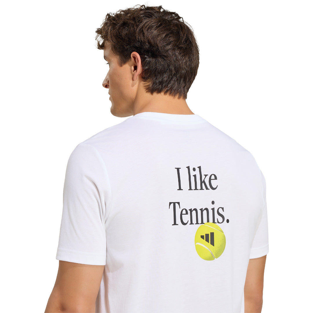 adidas Men's Graphic Tennis Tee - White