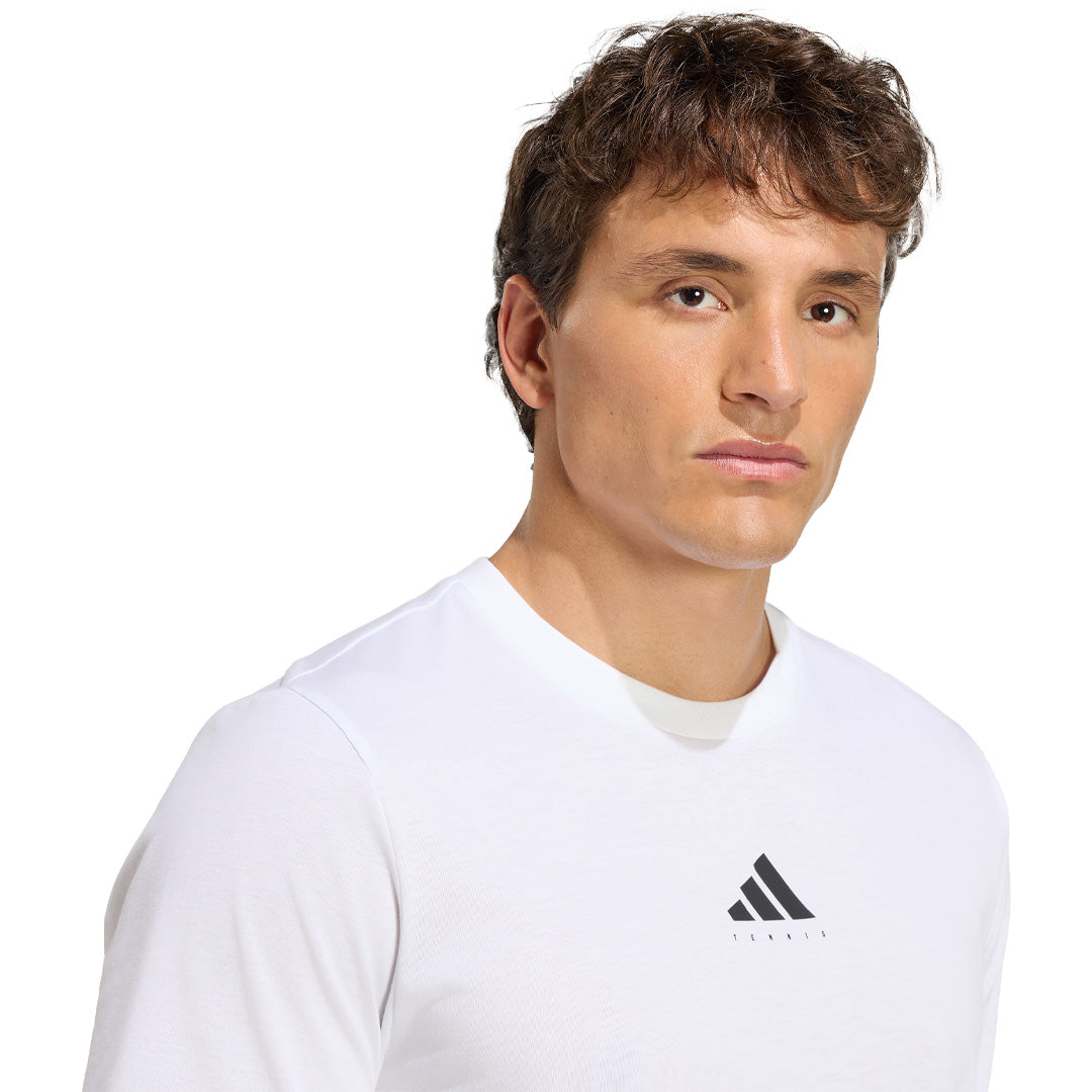 adidas Men's Graphic Tennis Tee - White