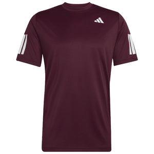 adidas Men's Club 3 Stripe Tee - Maroon