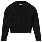 Fila Women's Baseline Chunky V-Neck Sweater - Black