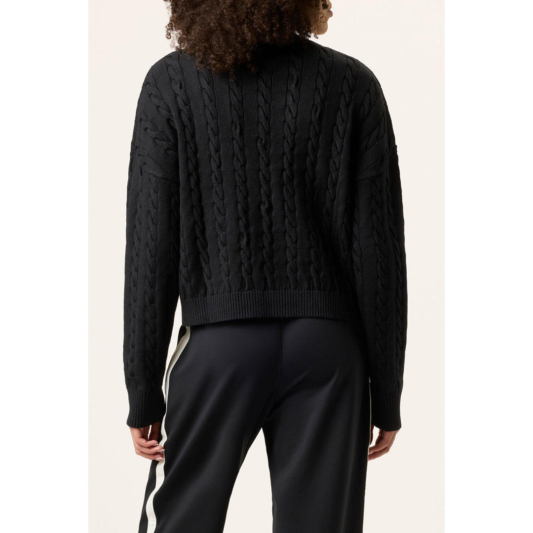 Fila Women's Baseline Chunky V-Neck Sweater - Black