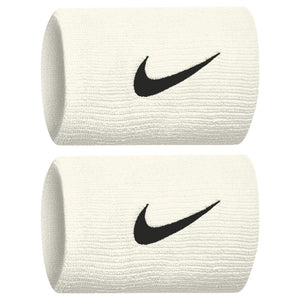 Nike Swoosh Premier Doublewide Wristbands 2 Pack - Sail/Black