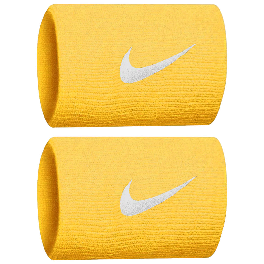 Nike Swoosh Premier Doublewide Wristbands 2 Pack - Saffron Quartz