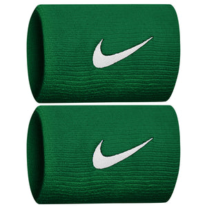 Nike Swoosh Premier Doublewide Wristbands 2 Pack - Gorge Green