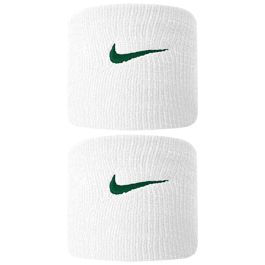 Nike Swoosh Premier DriFit Wristbands 2 Pack - White/Gorge Green